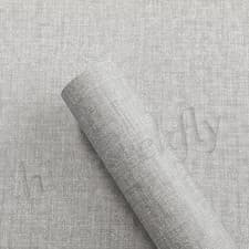 Image of Plain Grey Thick Textured Heavy Non-Woven Paste the Wall Wallpaper Roll·Embossed