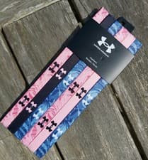 Image of 6pk UNDER ARMOUR HEADBANDS Pink Ice Blue Black Running Gym Sports Bandanas