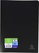 Image of Exacompta A4 Soft Cover 20 Pockets Display Book Anti-Glare Presentation Black
