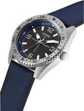 Image of New Guess Mens Sport Watch Silicone Strap Water Resistant Black Dial Solid Build