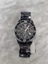 Image of Emporio Armani Men's Renato Ceramica Watch AR1451 Chronograph, Black/Black