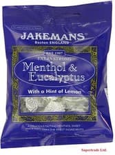 Image of Jakemans Menthol & Eucalyptus With Hint Of Lemon Sweets Bags Lozenges - 73g X 3