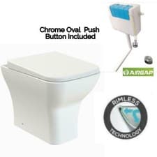 Image of BTW Toilet Back to Wall Ceramic Pan + Soft Close Seat & Concealed Cistern