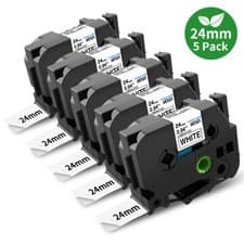Image of Label Tape Replace Brother TZ251 TZe-251 24mm Black/White for P-Touch P700 P900W
