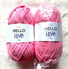 Image of 2 balls x 100g Hello Love Chenille Yarn Super Bulky Polyester - Soft Pink