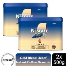 Image of Nescafe Gold Blend Decaff Instant Coffee Granules, 2x500g