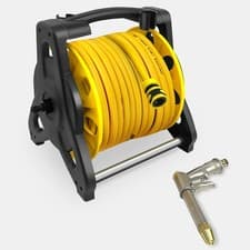 Image of 30M Reinforced Garden Hose Pipe Reel Set – Hosepipe Spray Nozzle
