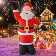 Image of 6FT LED Santa Inflatable-Standing Holiday Decor, Perfect for Celebration Parties