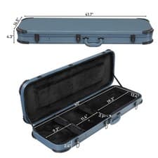 Image of Electric Guitar Hard Case Blue Square Lockable Hardshell Protective Box BrandNew