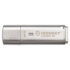 Image of Kingston IronKey Locker+ 50 USB Flash Drive Encrypted 64GB IKLP50/64GB