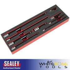 Image of Sealey Premier Black Wobble/Rigid Extension Bar Set 1/4" 3/8" 1/2" Sq. Dr 9pc