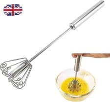 Image of Semi-automatic Egg Whisk, Egg Beater, Stainless Steel Hand Push Whisk For Eggs
