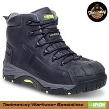 Image of Apache Mercury Safety Work Boots Non-Metallic Waterproof S3 Leather Black