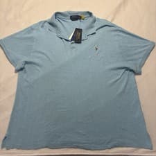 Image of New Polo Ralph Lauren Shirt Men’s Blue XXL Custom Slim Fit Polo Pony STAIN