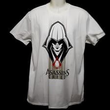 Image of Assassins Creed T-shirt Summer Shirt White Cotton Size L - XXL