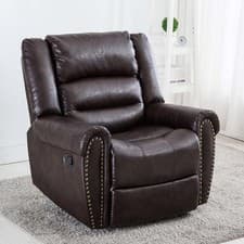 Image of DENVER BONDED LEATHER RECLINER ARMCHAIR STUD SOFA HOME LOUNGE RECLINING CHAIR