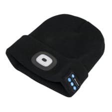 Image of Sealey LED185W Beanie Hat 4 SMD LED USB Rechargeable Torch & Wireless Headphones