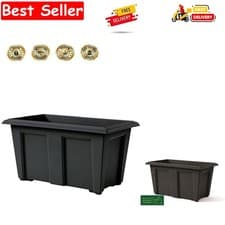 Image of Stewart 9301005 50 cm Regency Trough Planter - Black