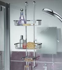 Image of Croydex Shower Caddy Hook Over Rust Free 3 Tier Bathroom Caddy, Shower Storage