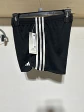 Image of Adidas Girls 3 Stripe Black Shorts Size Large(14)