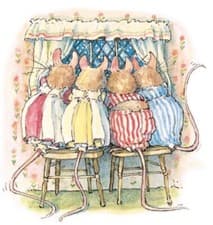 Image of Winter Story Christmas Card~Watching The Snow Fall~Brambly Hedge~Single~14cm