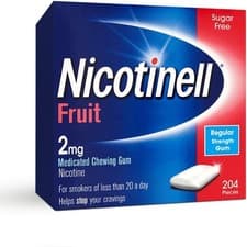 Image of 6 x Nicotinell Stop Smoking Gum 2mg Fruit 204 Pieces
