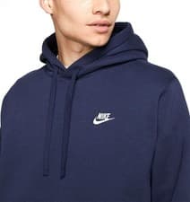 Image of Nike Club Fleece Pullover Hoodie In Navy Blue Size M