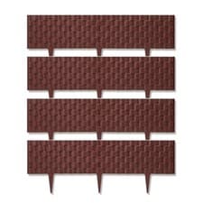 Image of Brown Rattan Effect Garden Lawn Flexible Border Edging Fence 60cm 6 12 18 Pieces