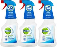 Image of 3 x DETTOL ANTI BACTERIAL DISINFECTANT SURFACE CLEANSER CLEANER SPRAY 440ML NEW