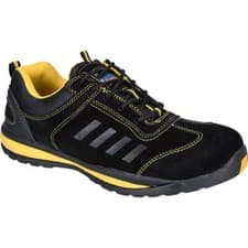 Image of Portwest Steelite Lusum S1P HRO Safety Trainers Black / Yellow Size 5