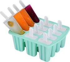 Image of 12x Ice Lolly Cream Maker Mold Silicone DIY Popsicle Mould Frozen Yogurt Icebox
