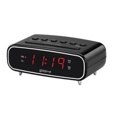Image of Groov-e Rise FM Alarm Clock Radio Black - GVCR05BK
