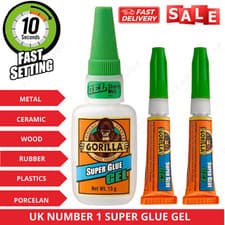 Image of Gorilla Super Glue Gel Multi Purpose Fast Setting Strong Adhesive Bond 6/15g/25g