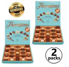 Image of 2x Thorntons Classic Collection Milk, Dark & White Chocolate Gift Box 262g