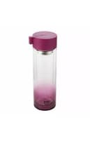 Image of Joe Wicks 350ml Double Wall Crystal Glass Water Bottle New Pink In Box