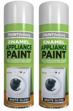 Image of 2x Enamel appliance white gloss Spray quick Drying for Plastic metal new 300ML