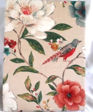 Image of Catherine Lansfield Pippa Floral Birds Eyelet Thermal Lined Curtains- 46 x 90ins