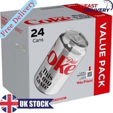 Image of Diet Coke Cola Cans 24 x 330ml | Low Calorie Refreshing Soft Drink