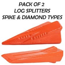 Image of Log Splitter Set 2 Pack, Spiked & Diamond Wood Wedges Heavy Duty Firewood Tool