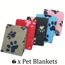 Image of Value pack of 6 Pet Dog Cat Puppy Fleece Blankets Pet Blanket