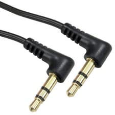 Image of 3.5mm Audio Jack Right Angled Stereo Plug Cable Aux Black GOLD