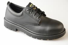 Image of Mens Safety Work Shoes Black Leather Steel Toe Cap Size 4 - 16