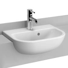 Image of Vitra S20 Semi Recessed Basin 450mm Wide 1 Tap Hole