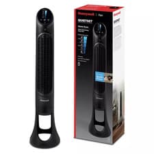 Image of Honeywell HYF260 Quietset 32" Inch Oscillating Tower Fan, 5 Speeds - Black