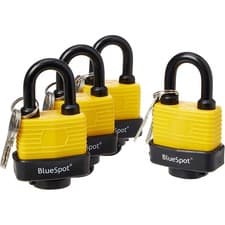 Image of Heavy Duty Padlocks Keyed Alike 40mm Water Resistant Steel Plastic Covered - 4PC