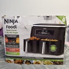 Image of NEW Ninja Foodi 7.6L Dual Zone Air Fryer - Grey (AF300UK) - BNIB with cookbook