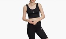 Image of adidas Originals Women's Trefoil Cropped Crop Tank Top Black FR0563 Brand NEW