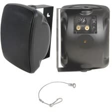 Image of QUALITY 4" 40W Black Outdoor Garden Speaker *100V & 8ohm* IP44 Wall / Background