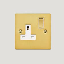 Image of Contactum S3346BBB 13A 1 Gang Switched Socket Brushed Brass with White Insert