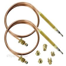 Image of 2 x UNIVERSAL Thermocouple Kit 900mm & Fixings Gas Boiler Oven Cooker Grill